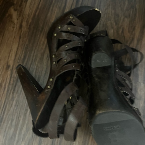 BCBGeneration Dark Brown Strappy Heels - Picture 3 of 5